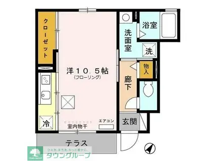 プラセール(ワンルーム/1階)の間取り写真