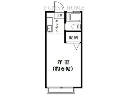 ビューハイム(1K/2階)の間取り写真