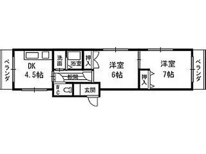 マンション寿藤黒田(2K/2階)の間取り写真