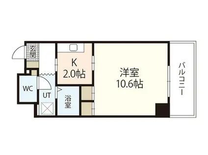 ディアメゾン十日市(1K/9階)の間取り写真