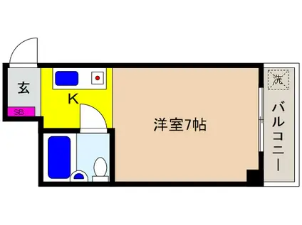 共栄ハイツ(ワンルーム/3階)の間取り写真