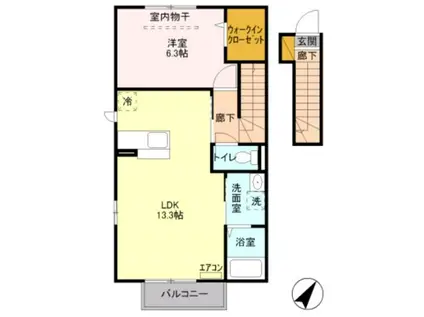 サンヒルズ・サクラ(1LDK/2階)の間取り写真