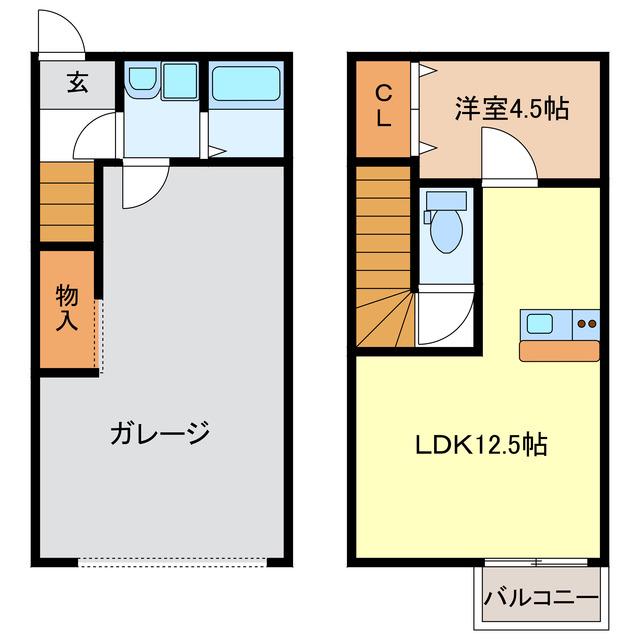 270ガレージ(1LDK/1階)の間取り写真