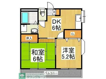 ザ・ステイツ野火止(2DK/2階)の間取り写真