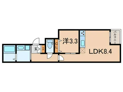 リアンデ脇浜(1LDK/1階)の間取り写真