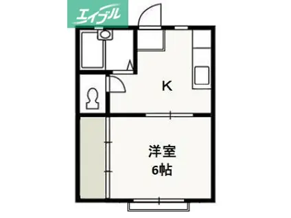 サンシャインS(1K/2階)の間取り写真