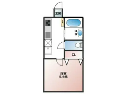 PMZ希望ヶ丘(1K/1階)の間取り写真