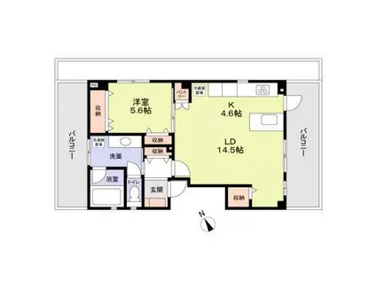 飯田橋ハウス(1LDK/5階)の間取り写真