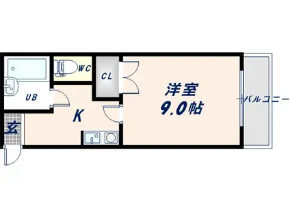 エントピア黒田(1K/5階)の間取り写真