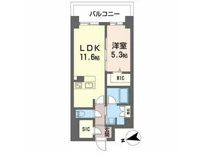 ケイマン(1LDK/4階)の間取り写真