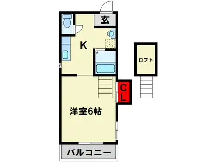 AC浅川(1K/1階)の間取り写真