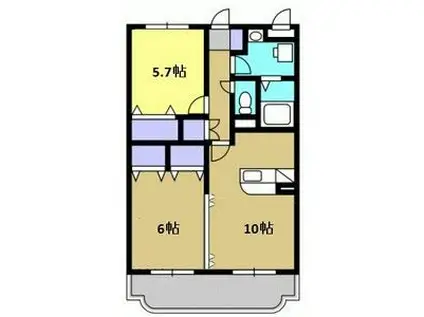 ミレニアムマンション(2LDK/3階)の間取り写真