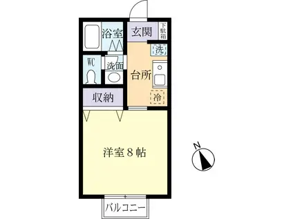 ラッキーハイツ(1K/2階)の間取り写真