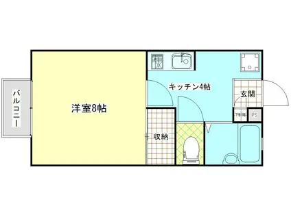 グランコート・クレパール(1K/2階)の間取り写真