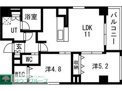 ポルタニグラサウス(2LDK/2階)の間取り写真