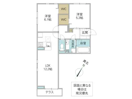 SERENVITA MATSUSHIRO(2LDK/1階)の間取り写真