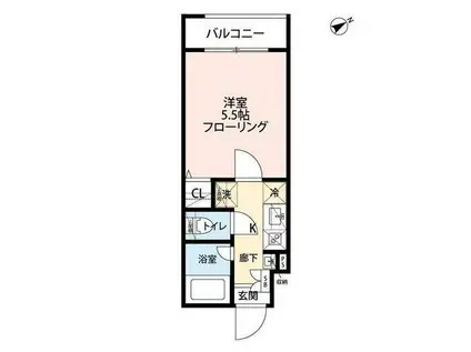 レガーロ東長崎(1K/2階)の間取り写真