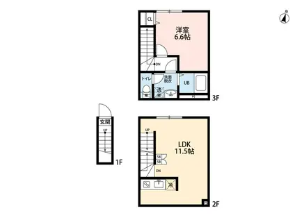興野2丁目計画 C棟(1LDK/2階)の間取り写真