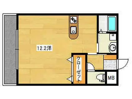 ソレイユ旭(ワンルーム/2階)の間取り写真