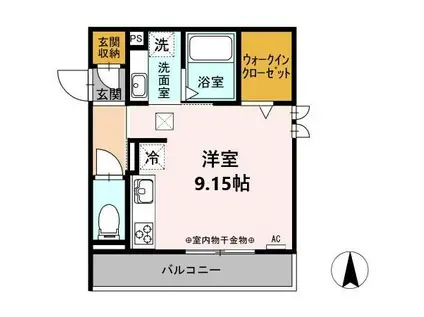 CASA PRIMERA(ワンルーム/1階)の間取り写真