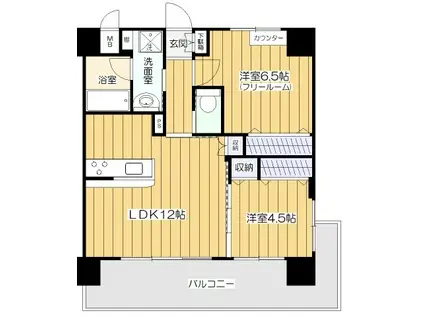 ルナリード(2LDK/4階)の間取り写真