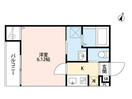 CRASTINE植竹町(1K/2階)の間取り写真