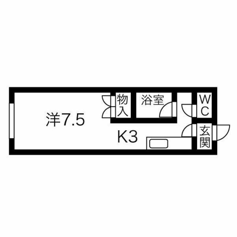 ファイン藤野(1K/1階)の間取り写真