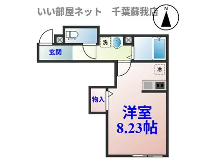 エクセリーヌ(ワンルーム/1階)の間取り写真
