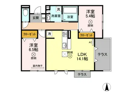 グランド レジデンス(2LDK/1階)の間取り写真