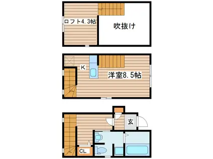 サンデボーテ(1LDK/1階)の間取り写真