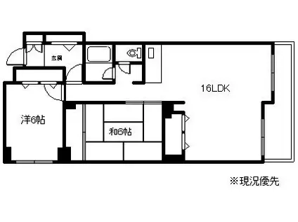 ウエストパーク(2LDK/8階)の間取り写真