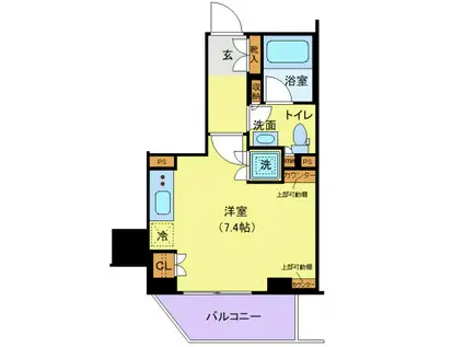メイクスデザイン芝公園(ワンルーム/11階)の間取り写真