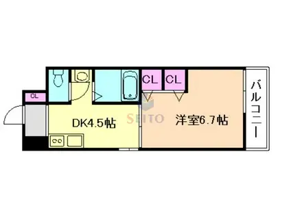第15関根マンション(1DK/6階)の間取り写真
