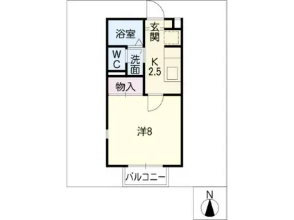 カーサモンテベルデ(1K/1階)の間取り写真