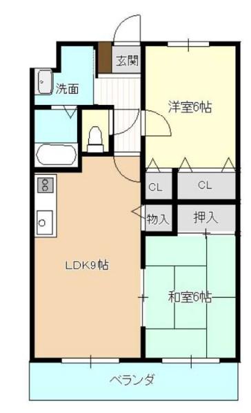 リベルテ曳馬(2LDK/2階)の間取り写真