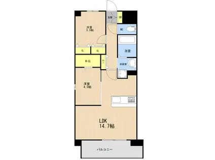 LEGEND東比恵(2LDK/2階)の間取り写真