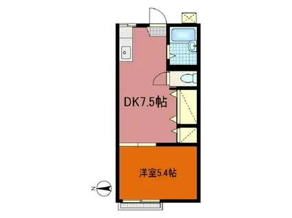 コーポ金子(1DK/2階)の間取り写真