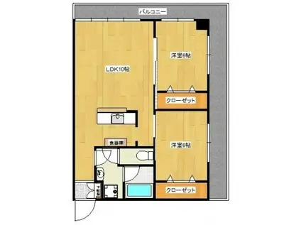 セカンドステージ(2LDK/2階)の間取り写真