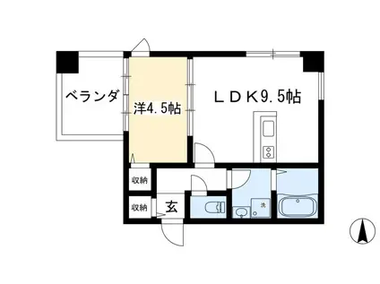 シエル リベルテ(1LDK/3階)の間取り写真