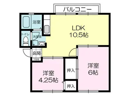 ハイツエンジェル(2LDK/2階)の間取り写真