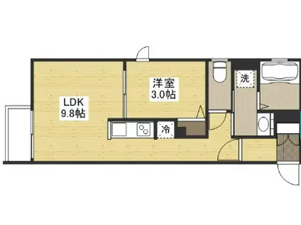 月光矢賀ソレイユサイド 参番館(1LDK/2階)の間取り写真