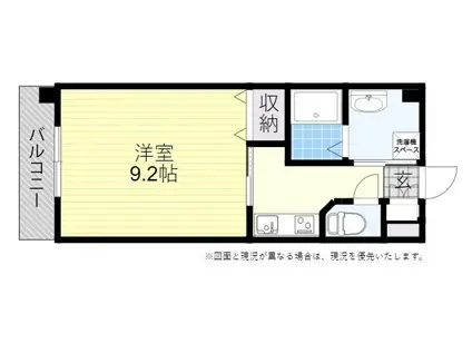 プランタン大在(1K/2階)の間取り写真