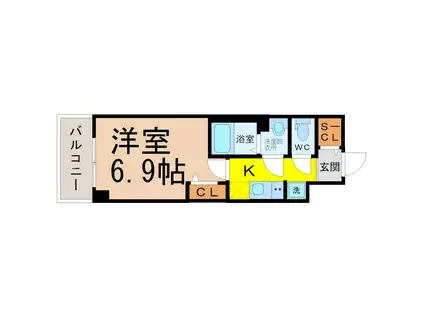 プレサンス東別院駅前II(1K/10階)の間取り写真