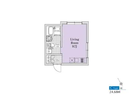 EXAM方南町(ワンルーム/4階)の間取り写真