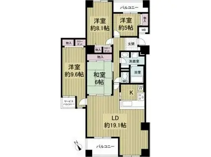 コスタ・ミラにしきのはま3番館I(4LDK/7階)の間取り写真