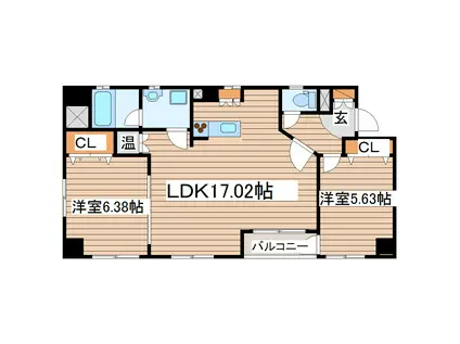 エスベランサ本町(2LDK/6階)の間取り写真