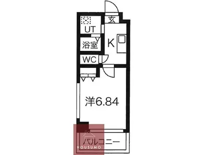 第3クリスタル三国駅前(1K/2階)の間取り写真