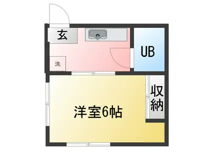 寺澤ビル(1K/2階)の間取り写真