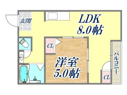 光南荘マンション(1LDK/4階)の間取り写真