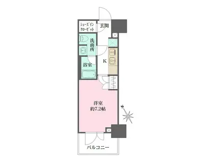 ルフォンプログレ四谷(1K/2階)の間取り写真